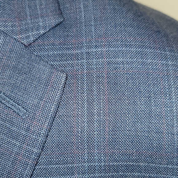 Blue Wool Plaid Blazer, NWOT - Picture 2 of 7